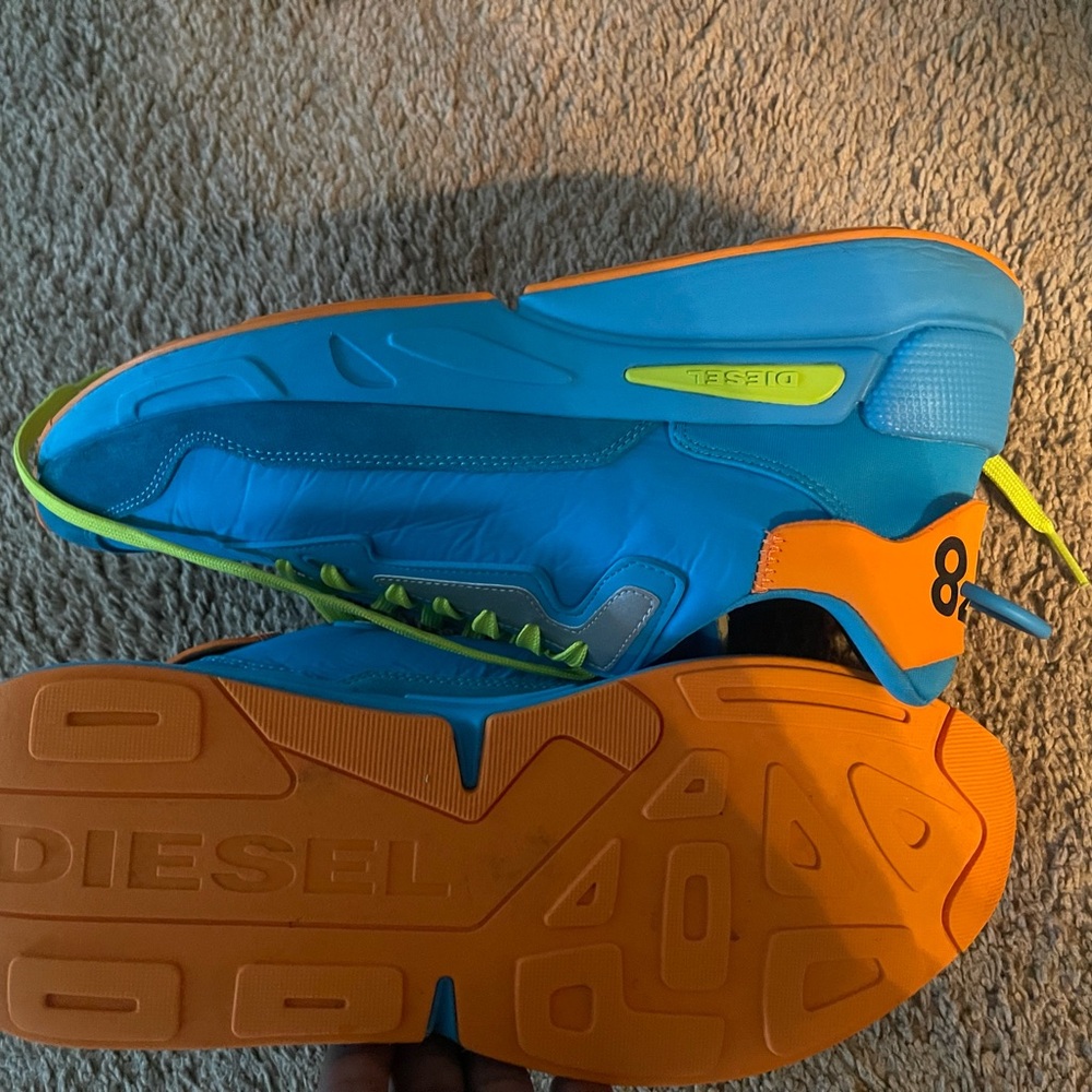 Diesel Blue and Orange Sneakers